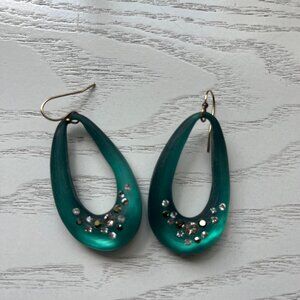 Alexis Bittar Teal Blue Crystal Teal Earrings